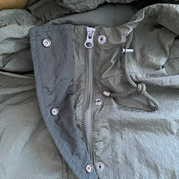 Bershka Cropped Retro Color Block Patchwork‎ Wind Jacket With Hood - Picture 9 of 10